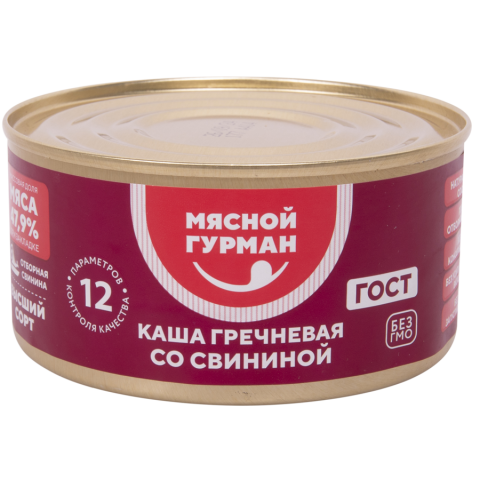 Каша гречневая со свининой, 325 г, шт