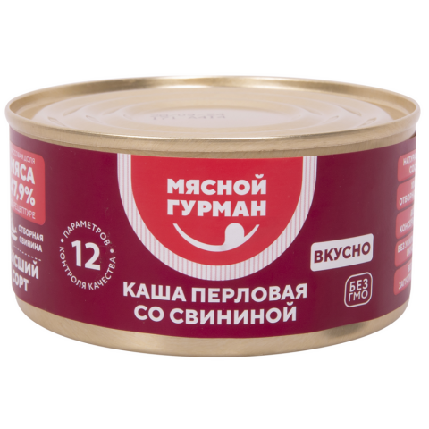 Каша перловая со свининой, 325 г, шт